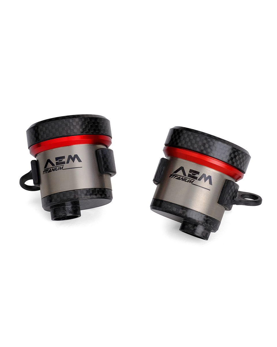 AEM FACTORY - TITANIUM & CARBON FIBER INTEGRATED RESERVOIR FLUID TANKS FOR BREMBO RCS MASTER CYLINDERS AEM FACTORY - TITANIUM & CARBON FIBER INTEGRATED RESERVOIR FLUID TANKS FOR BREMBO RCS MASTER CYLINDERS